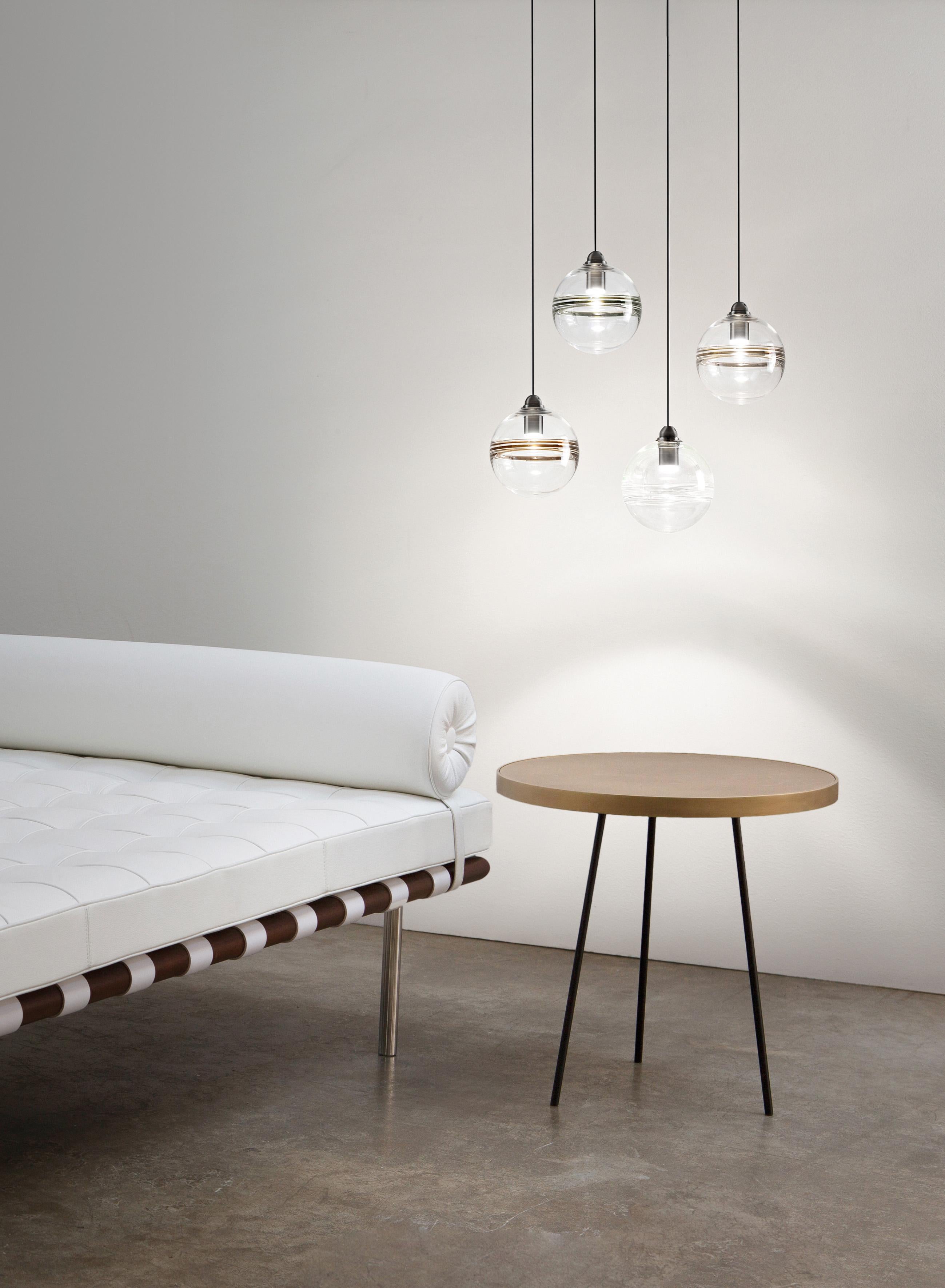 Italian LED Oro SP P Suspension Light with Brass Frame by Vistosi