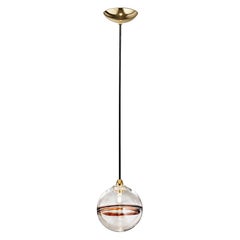 LED Oro SP P Suspension Light with Brass Frame by Vistosi