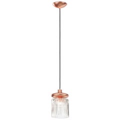 Vistosi LED Tread Single Suspension Light Murano geblasenes Glas mit Kupferrahmen