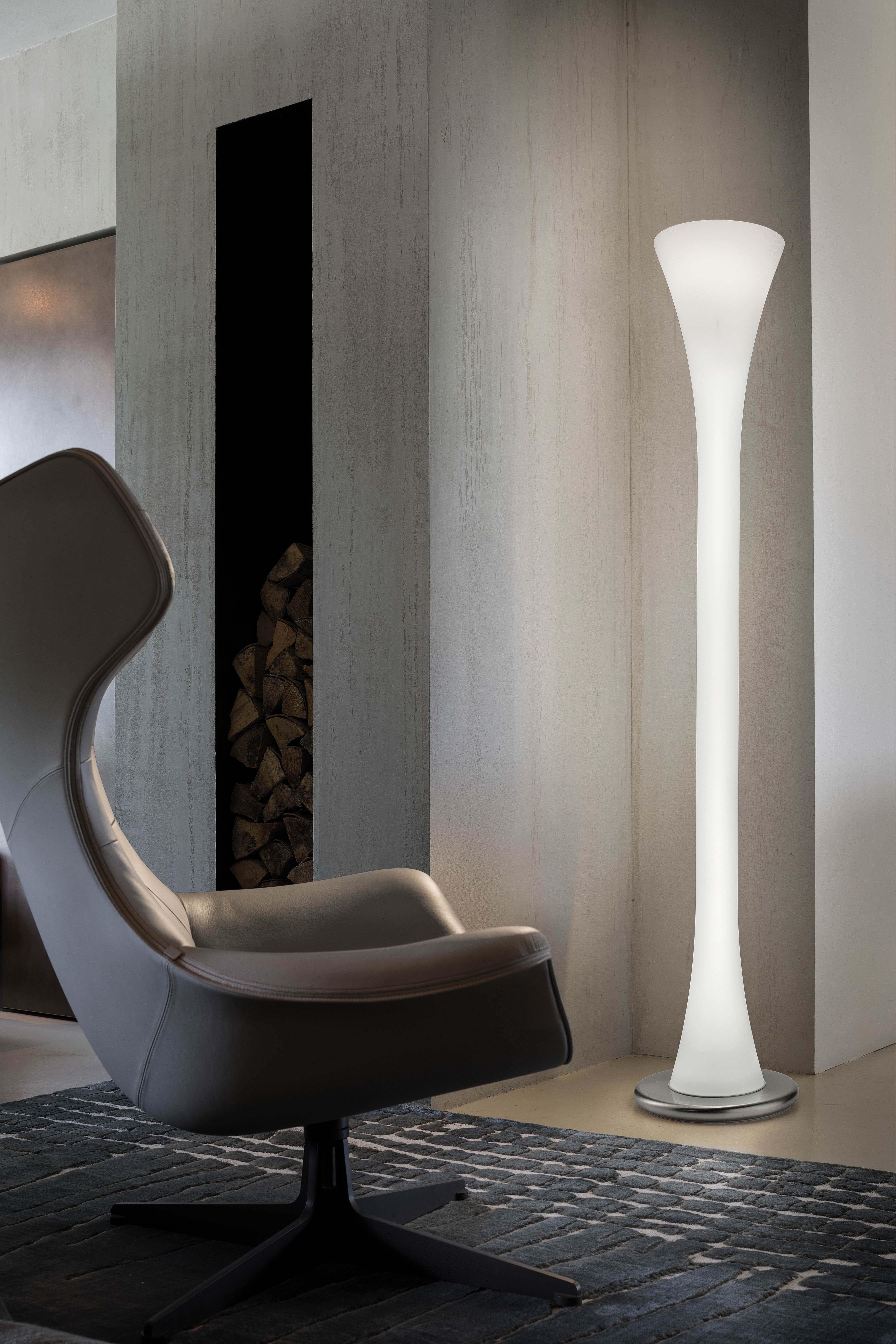 Vistosi Lepanto PT Floor Lamp in White Glass by Luciano Vistosi In New Condition For Sale In Mogliano Veneto, Treviso