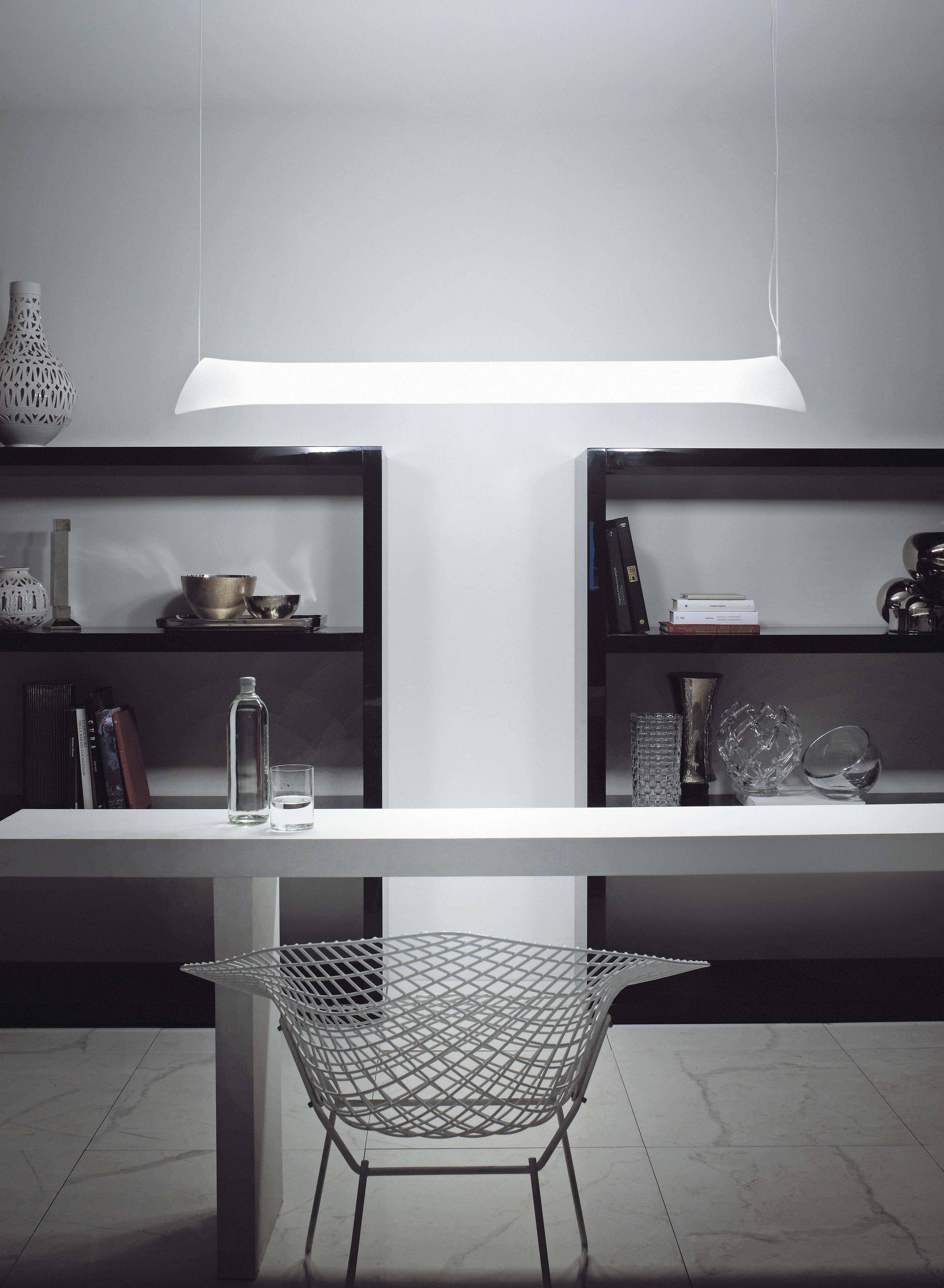 Contemporary Vistosi Lepanto SP Suspension Light in White Glass by Luciano Vistosi For Sale