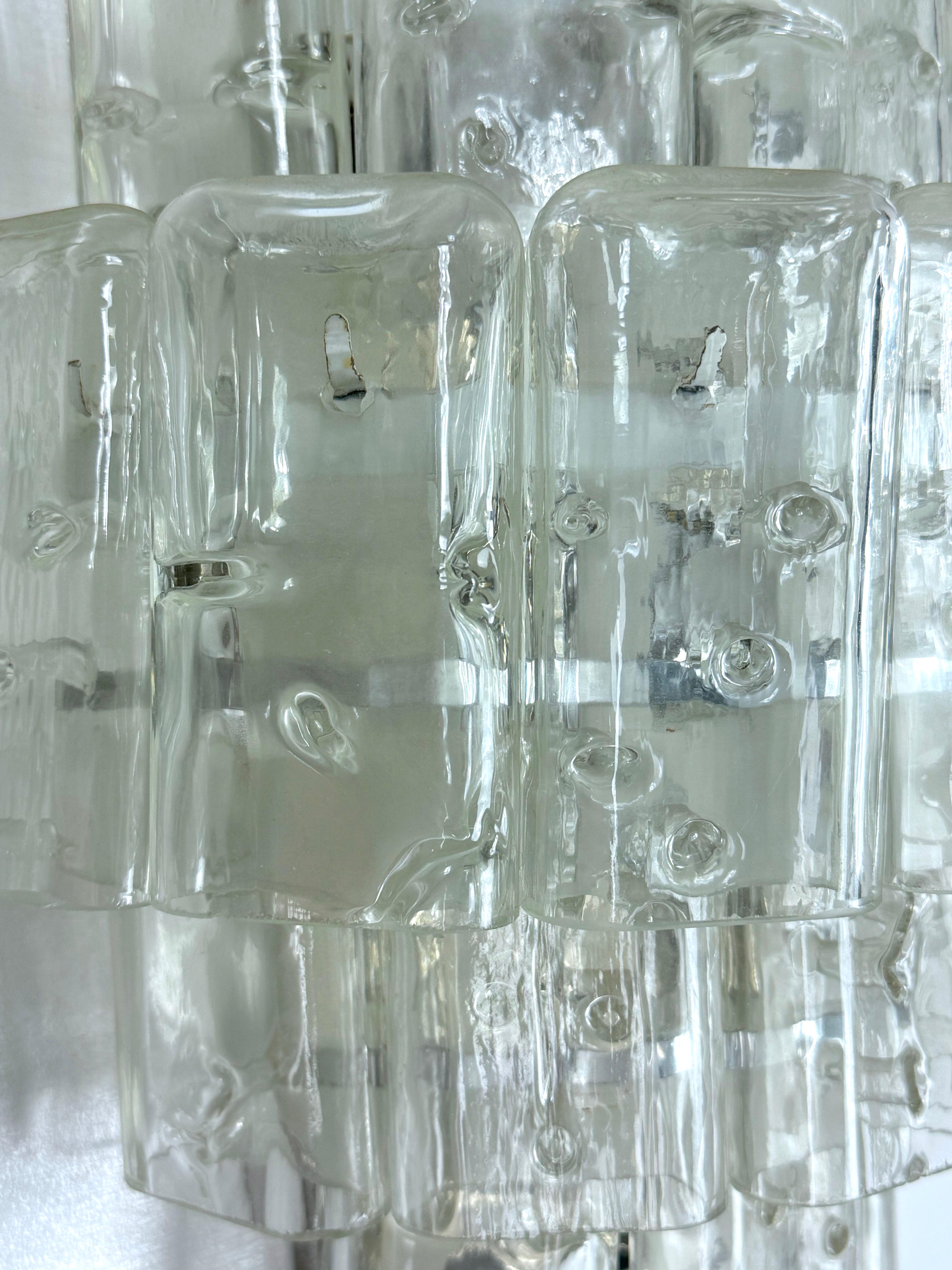 Manière Murano, paire d'appliques XL en verre clair de Murano. Italie 1970 en vente 4