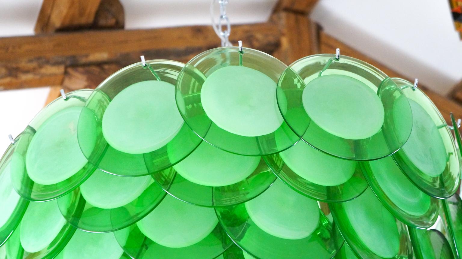 Lustre en verre de Murano vert 