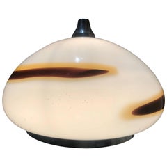 Vistosi Mid-century modern Murano Glass with color Stripes Italian Pendant, 1970