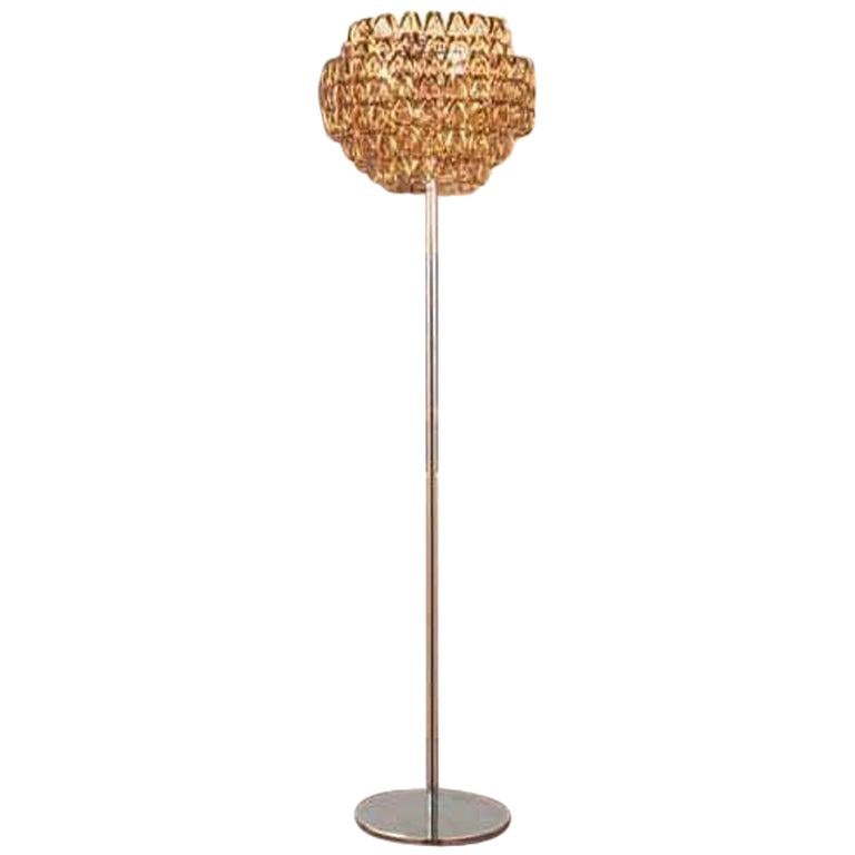 Vistosi Minigiogali Floor Lamp in Crystal & Transparent by Angelo Mangiarotti