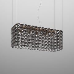 Vistosi Minigiogali Pendant Light in Black Glass And Matt Bronze Frame