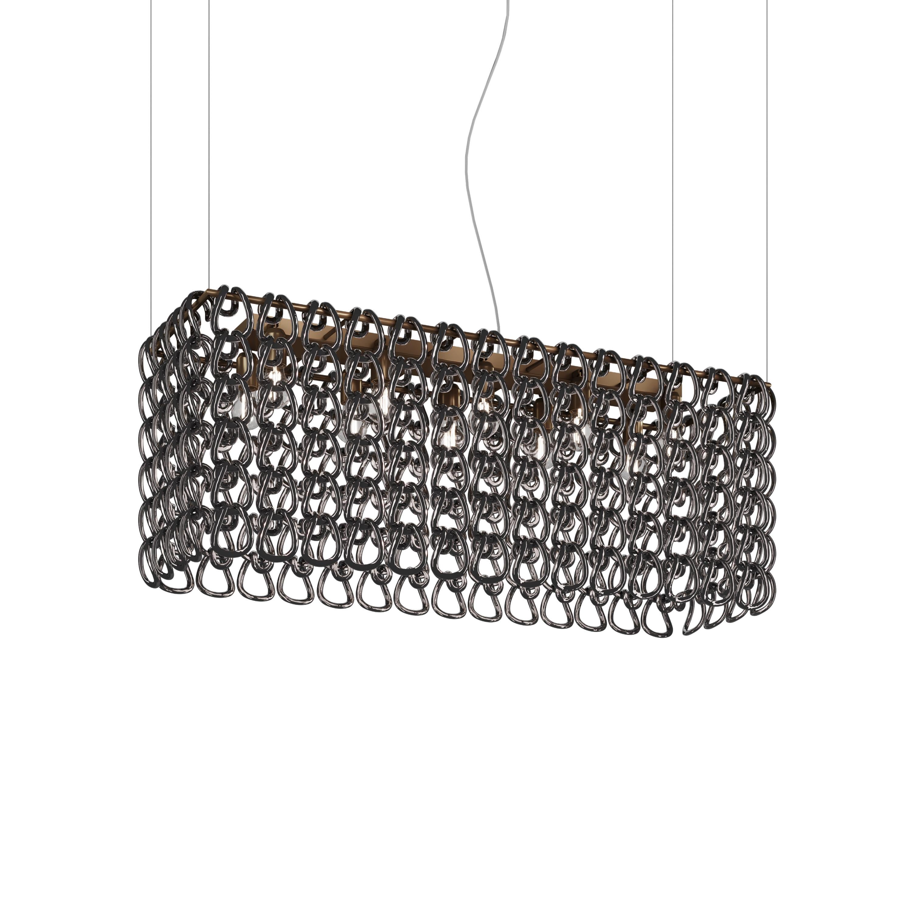 Moderne Vistosi Minigiogali Lights en verre noir et cadre en bronze mat en vente