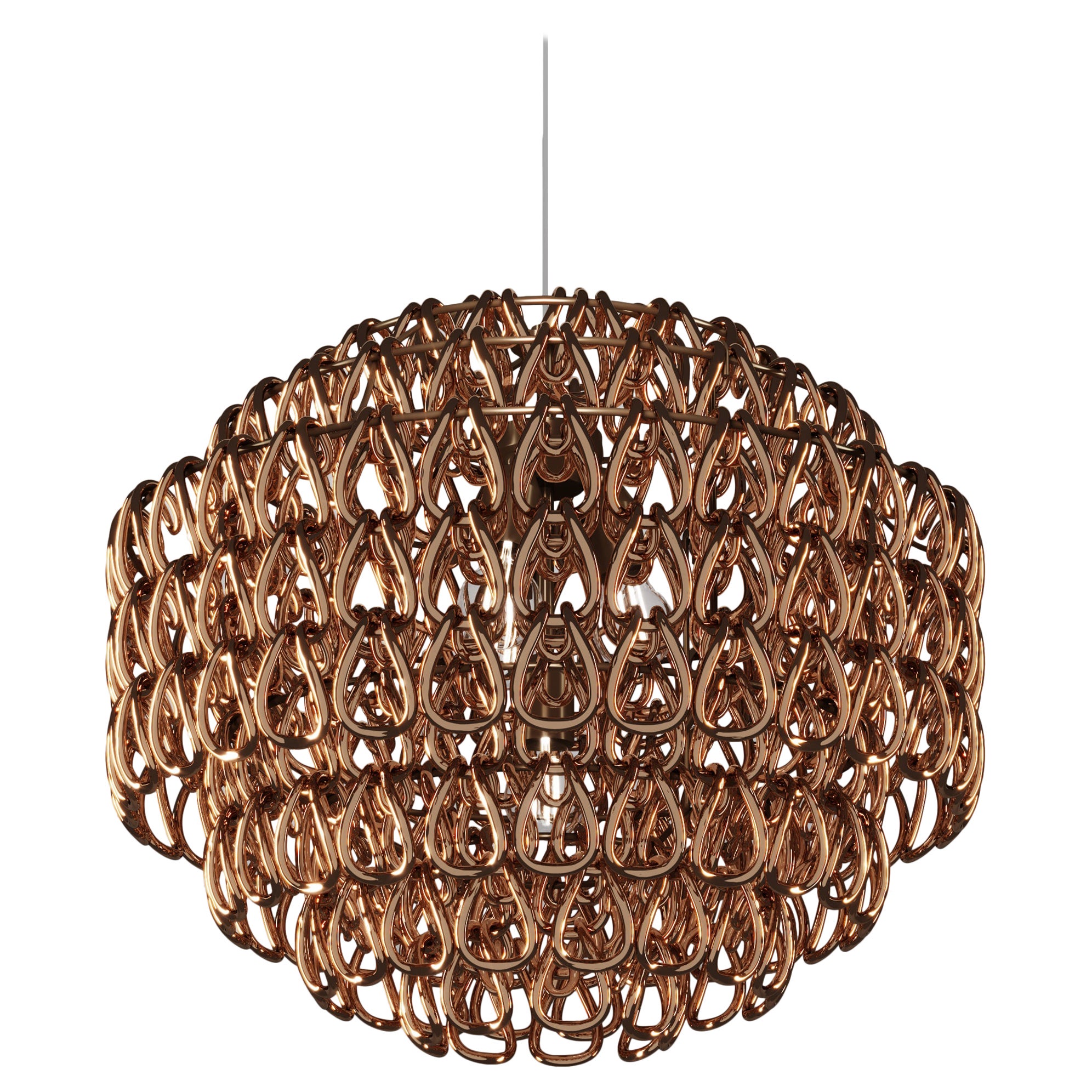 Vistosi Minigiogali Lámpara Colgante de Cristal Cobre y Marco Bronce Mate