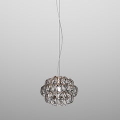 Vistosi Minigiogali Pendant Light in Crystal Smoky Glass And Matt Bronze Frame
