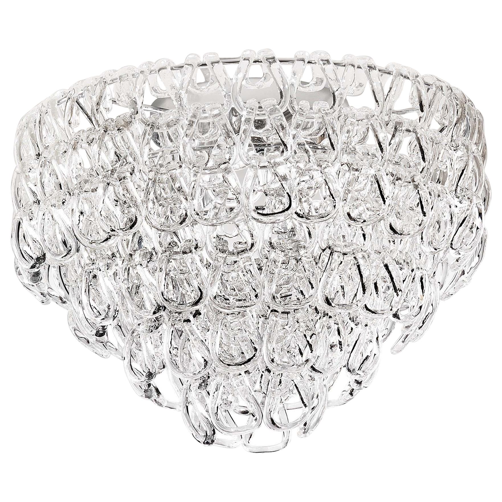 For Sale: Clear (Transparent Crystal) Vistosi MiniGiogali PL 50 Ceiling Light in Glass by Angelo Mangiarotti