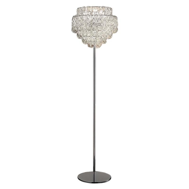 En vente : Clear (Transparent Crystal) Vistosi MiniGiogali PT Lampadaire en verre par Angelo Mangiarotti