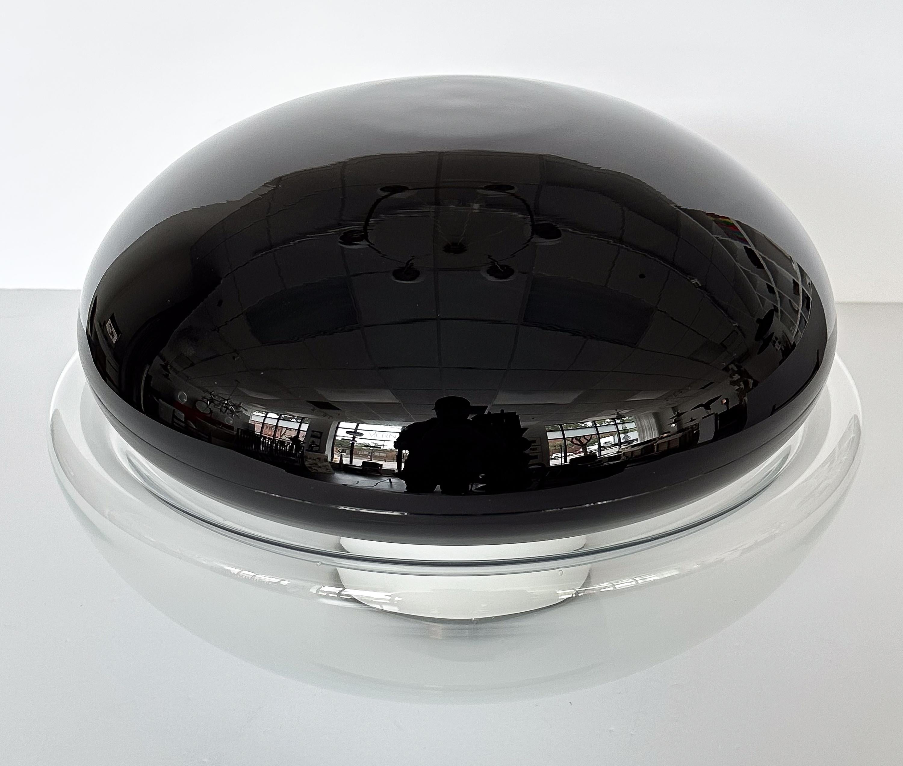 Vistosi „Traro“ Tischlampen aus schwarzem und weißem Glas von Michael Red (Ende des 20. Jahrhunderts) im Angebot