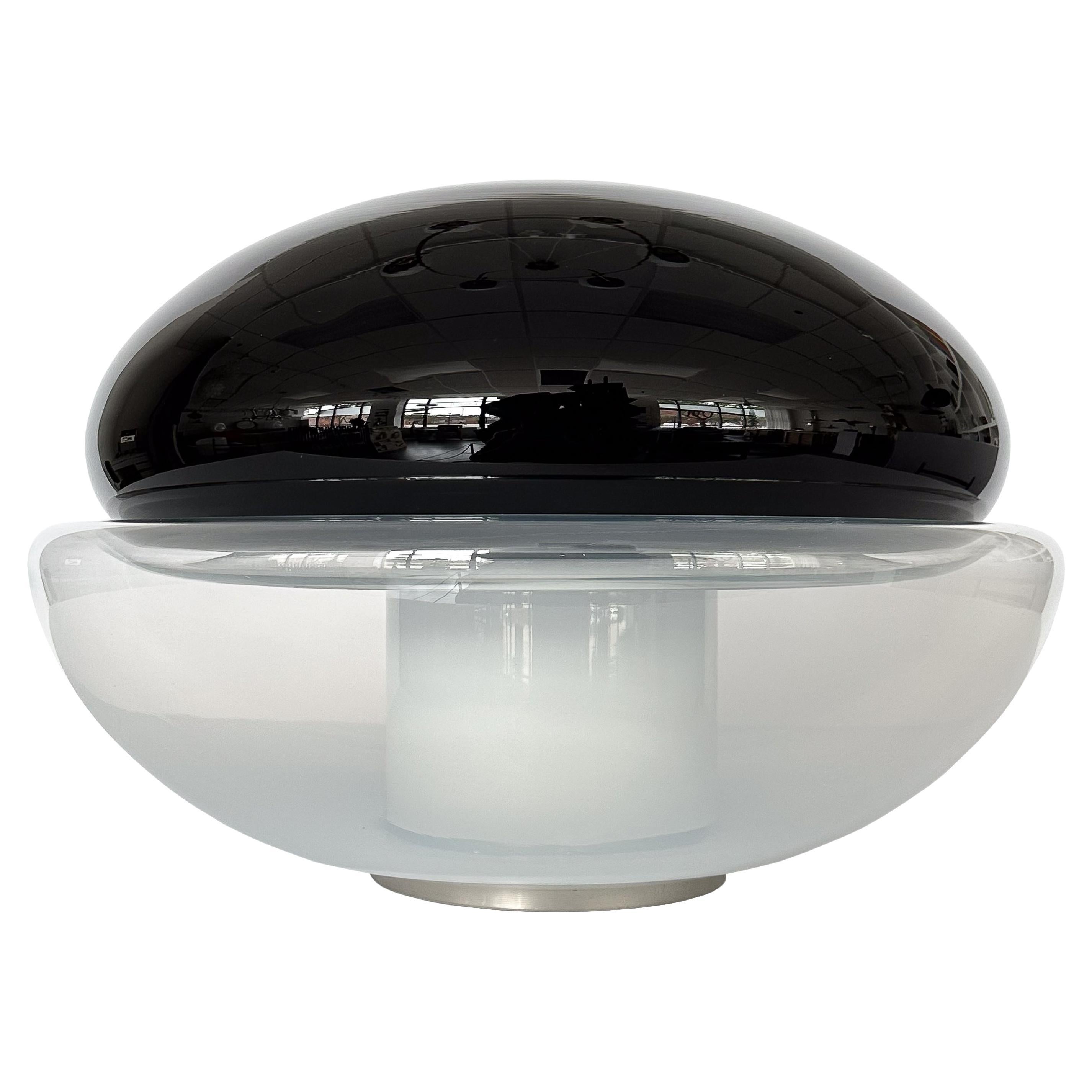 Vistosi "Traro" Black and White Glass Table Lamps by Michael Red For Sale
