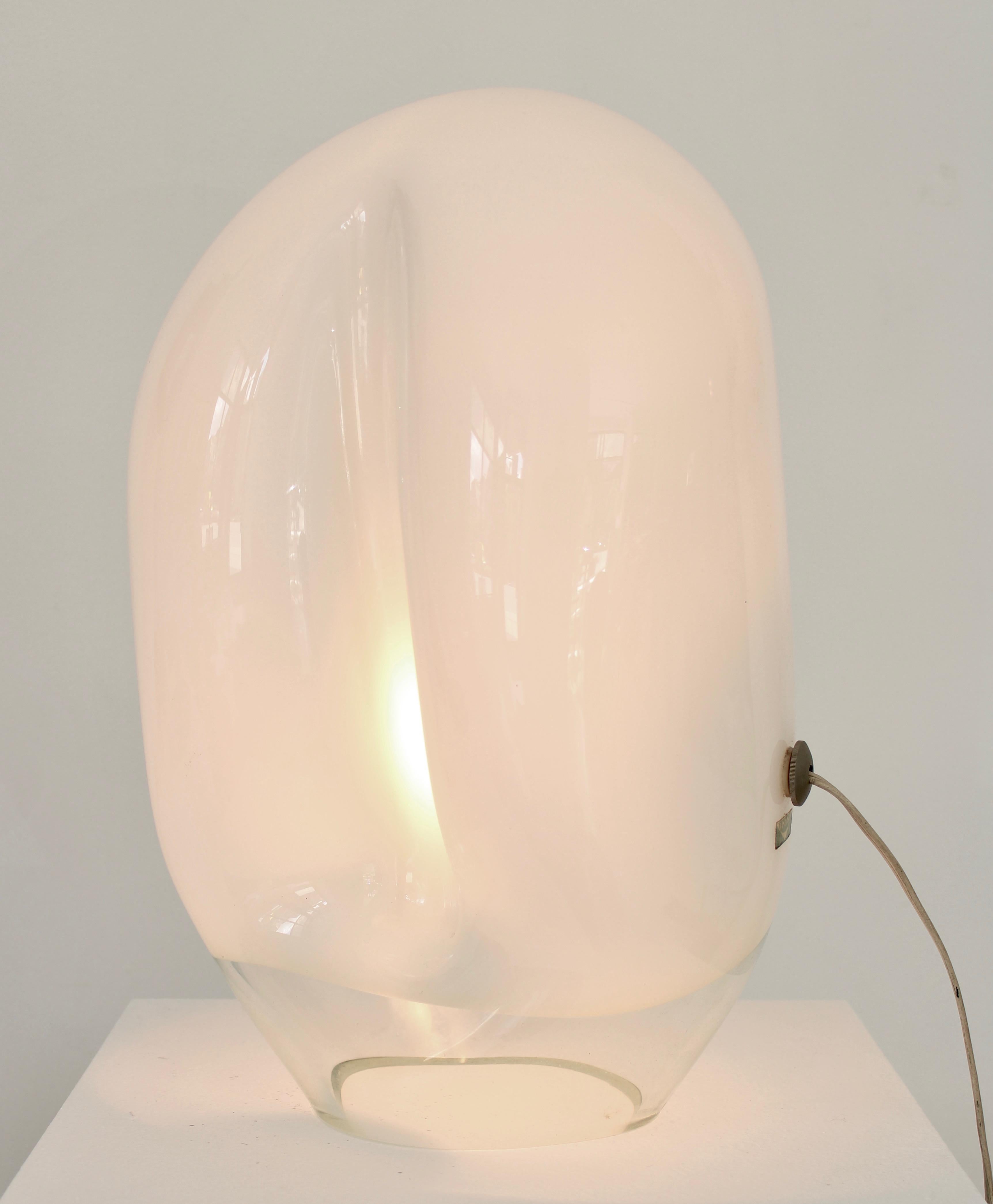 Mid-Century Modern Vistosi Munega Murano Italian Blown Glass Table Lamp Gino Vistosi 1978