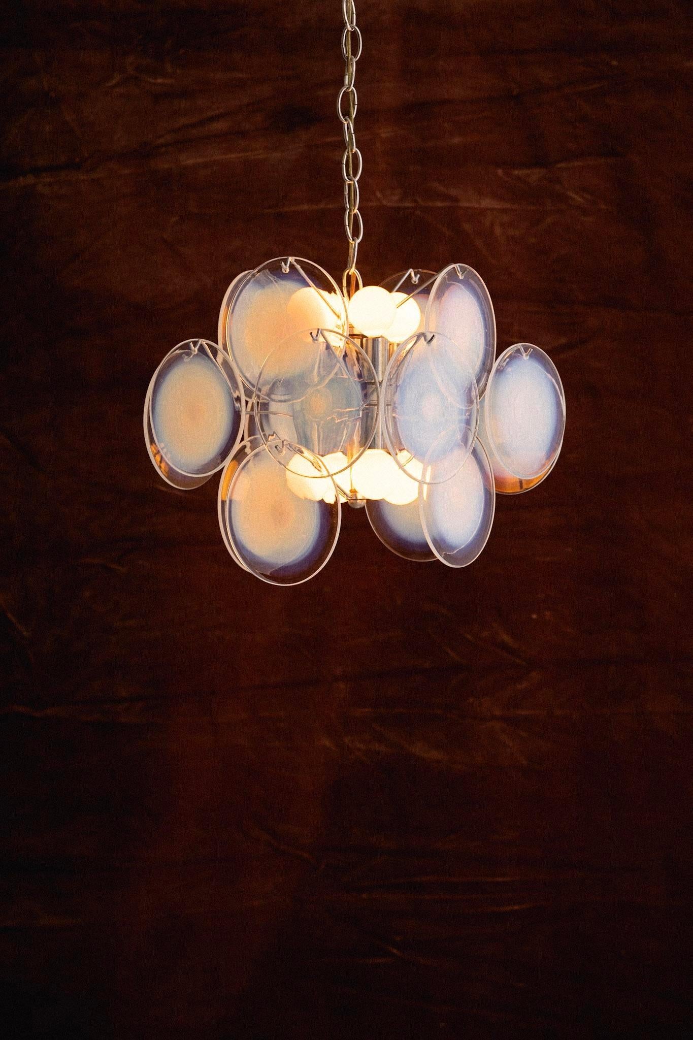 Vistosi Murano Glass Disc Chandelier For Sale 3