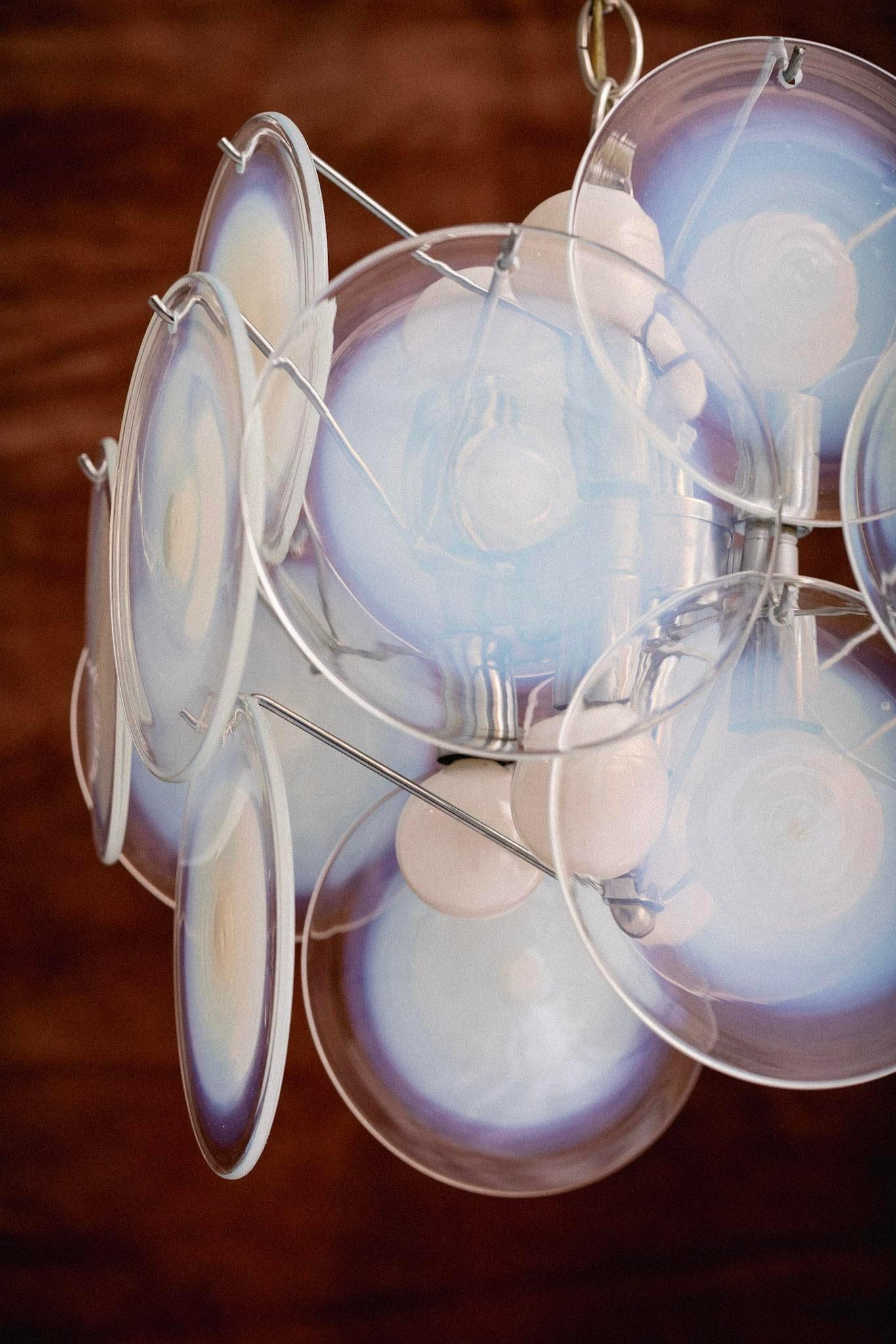 Vistosi Murano Glass Disc Chandelier For Sale 4