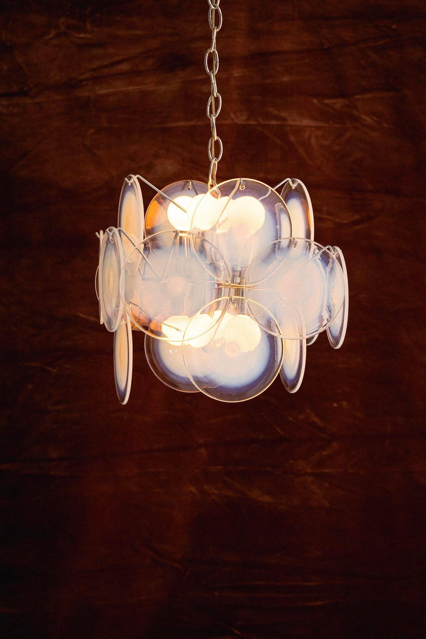 Vistosi Murano Glass Disc Chandelier For Sale 5
