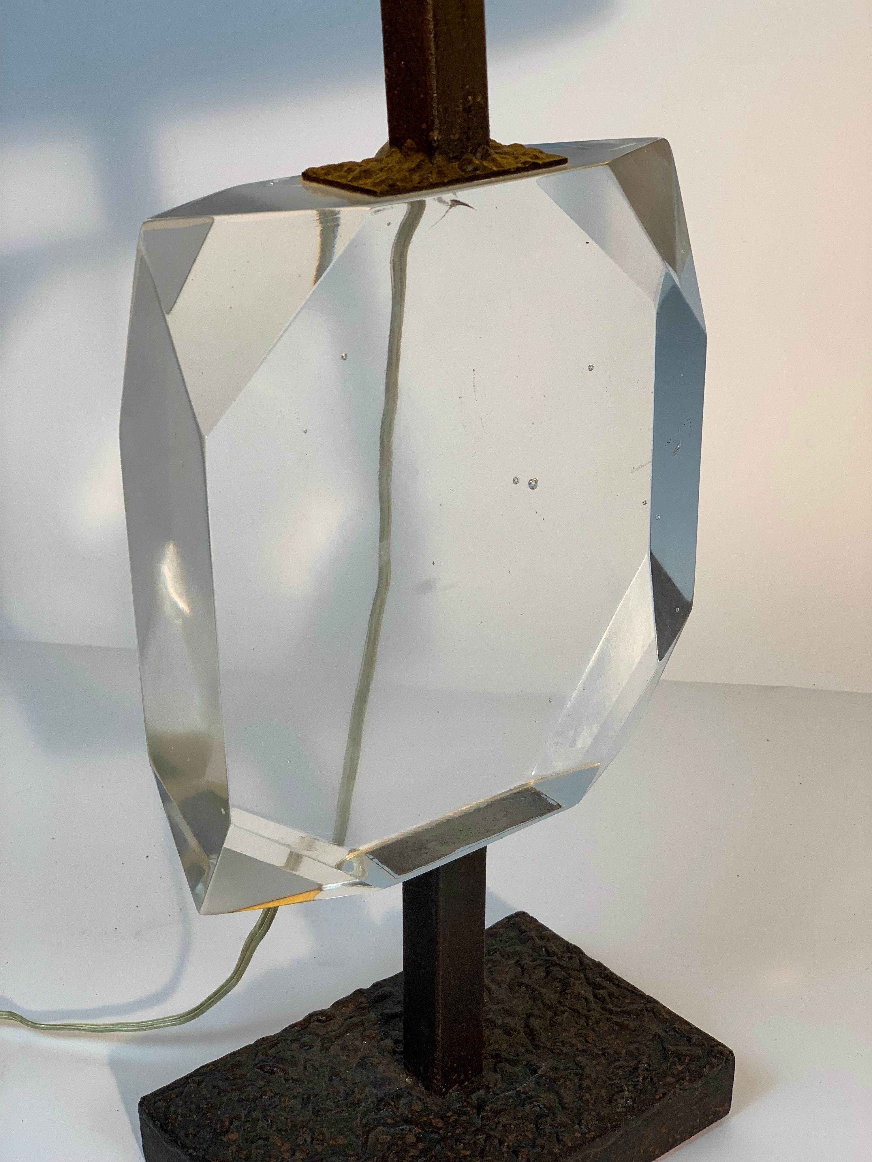 Vistosi Murano Mid Century Italian Pair of Cut Glass Table Lamps 7