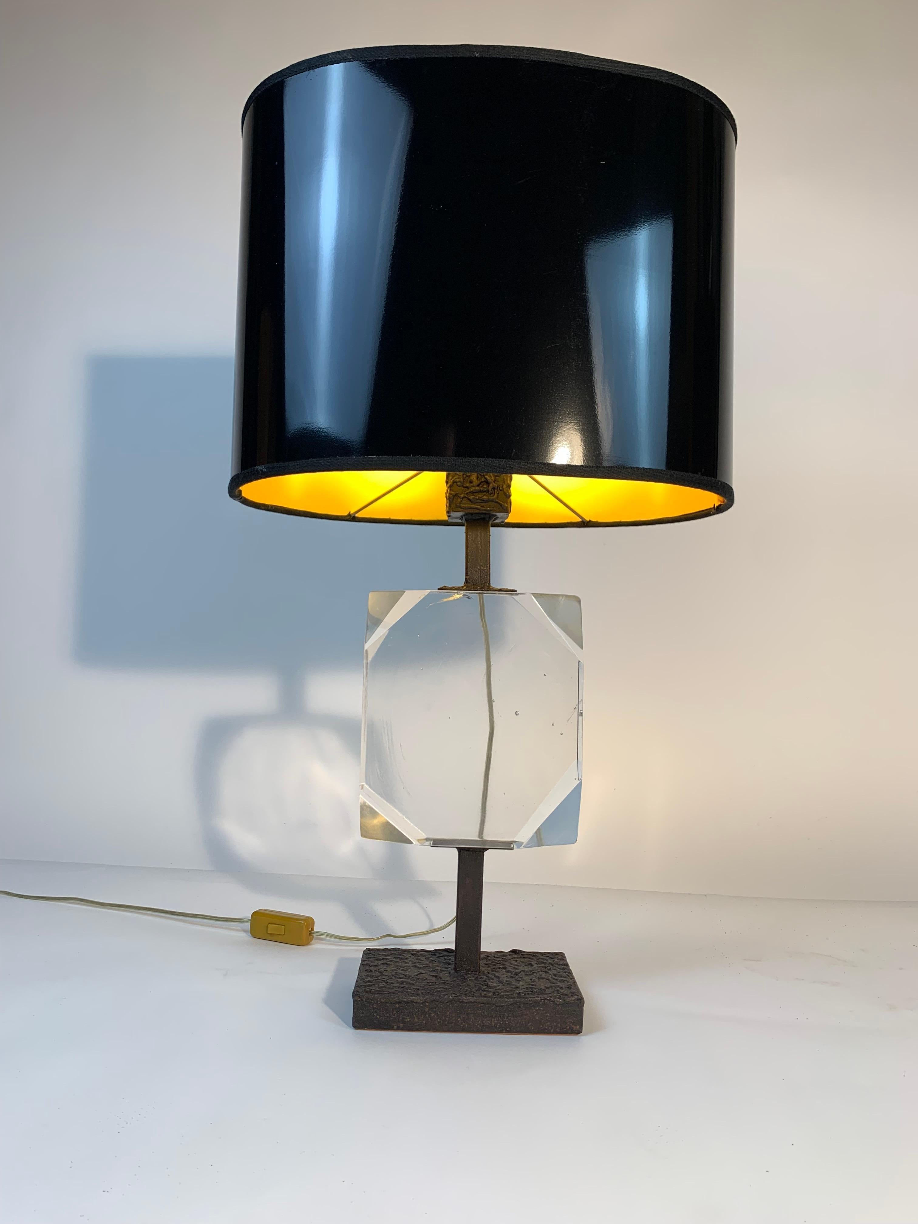 Murano Glass Vistosi Murano Mid Century Italian Pair of Cut Glass Table Lamps