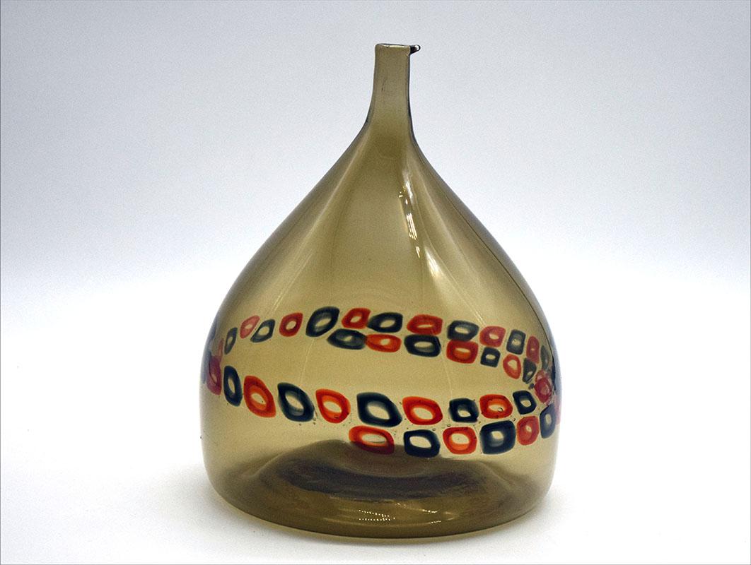 Mid-20th Century Vistosi Murano Vase Design Peter Pelzel and Alessandro Pianon, 1960s For Sale