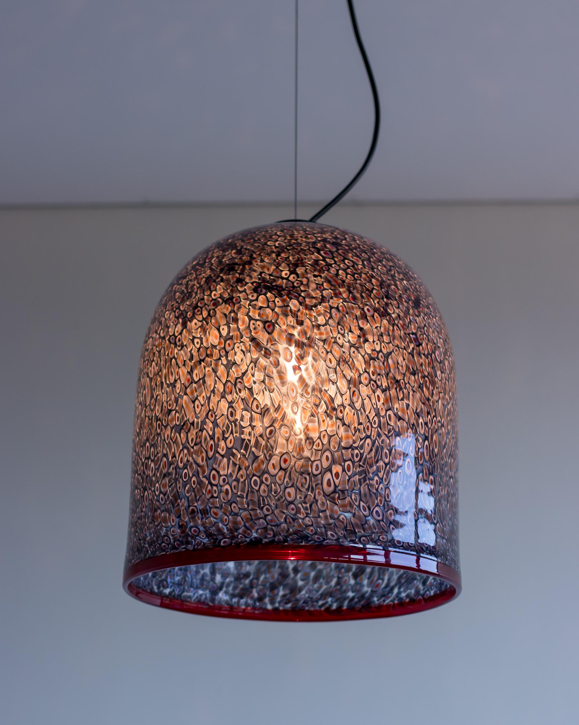 Italian Vistosi Neverino Murano Glass Pendant by Gae Aulenti For Sale
