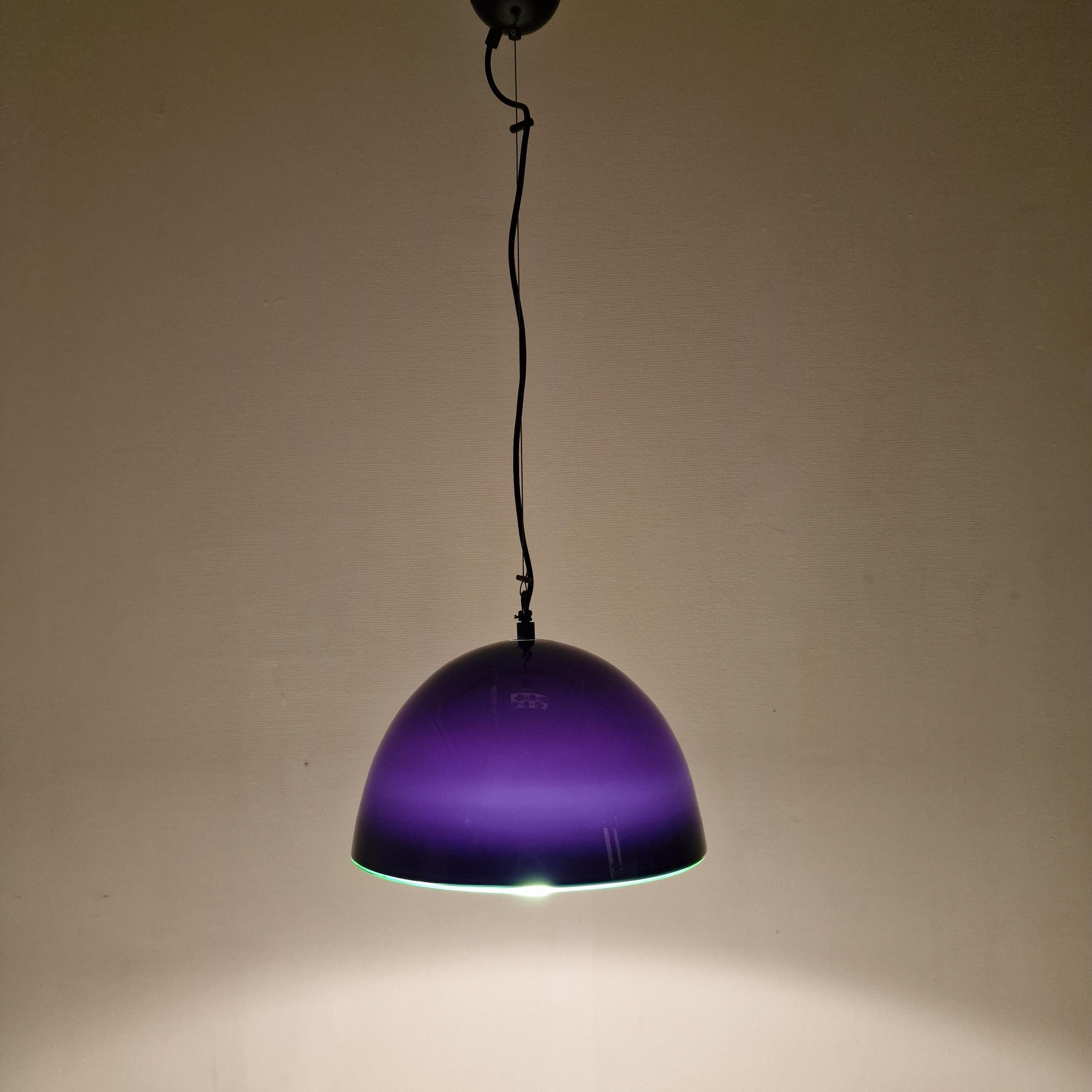 Hand-Crafted Vistosi Neverrino Murano Glass Lamp by Gae Aulenti For Sale
