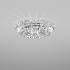 Vistosi Novecento Ceiling Lamp in Crystal Striped Glass