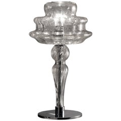 Vistosi Novecento LT Table Lamp in Crystal Striped by Romani Saccani
