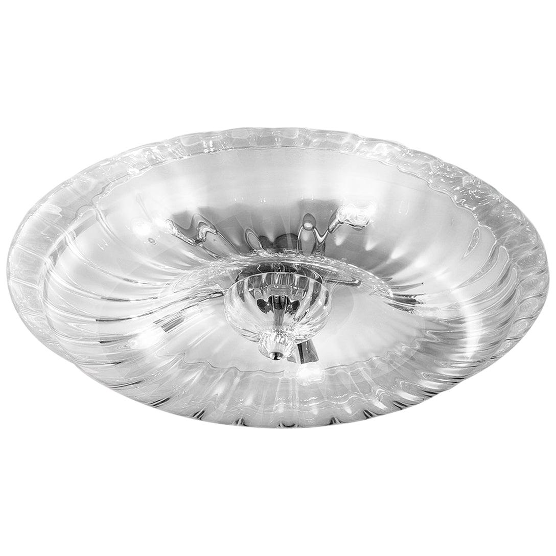 Vistosi Novecento Ceiling Lamp in Crystal Striped Glass