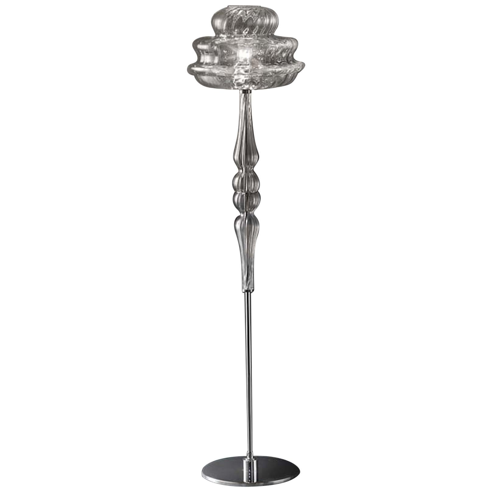 For Sale: Clear (Crystal and Stripped Glass) Vistosi Novecento PT Floor Lamp by Romani Saccani Architetti Associati