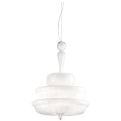 Vistosi Novecento Pendant Light in White Glass