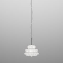 Vistosi Novecento Pendant Light in White Striped Glass