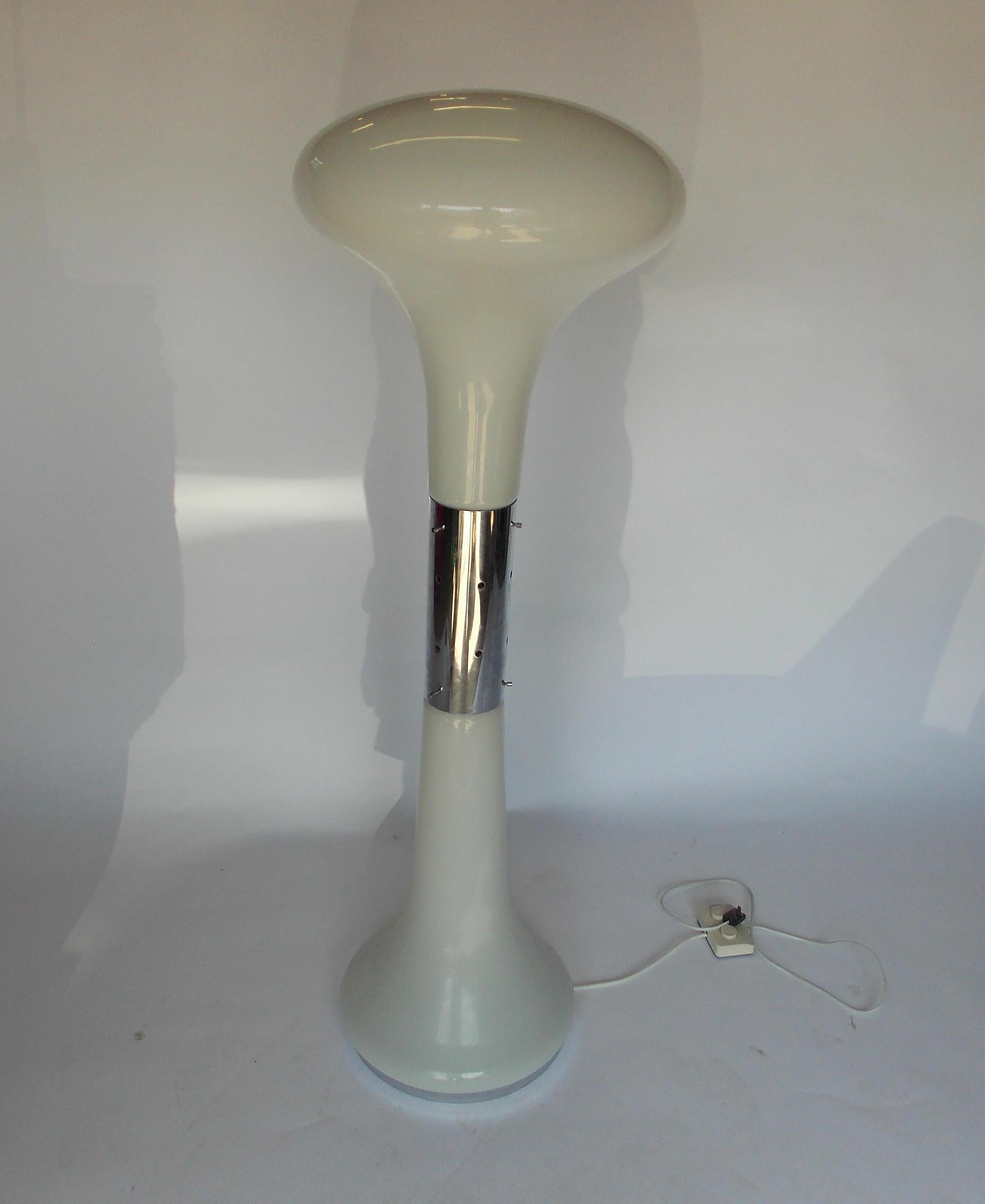 Italian Vistosi Opaque White Glass Floor Lamp For Sale
