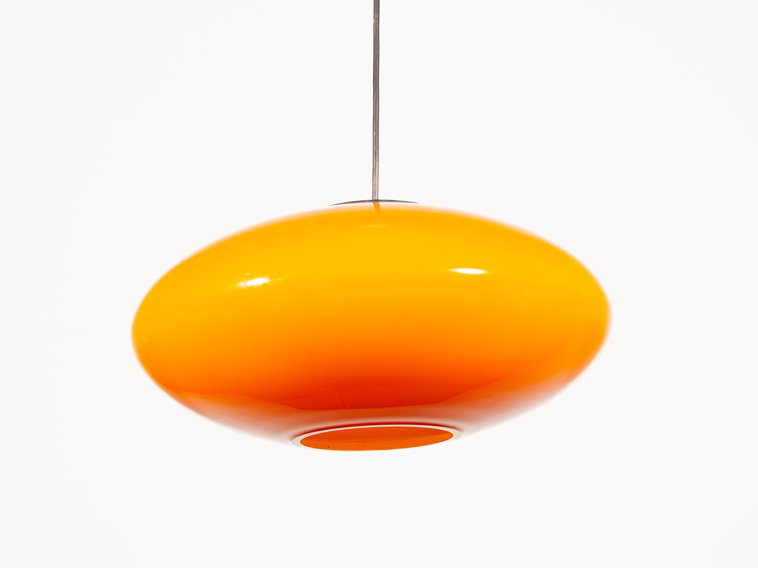 Vistosi Orange Pendant Lamp, 1960S en venta 3