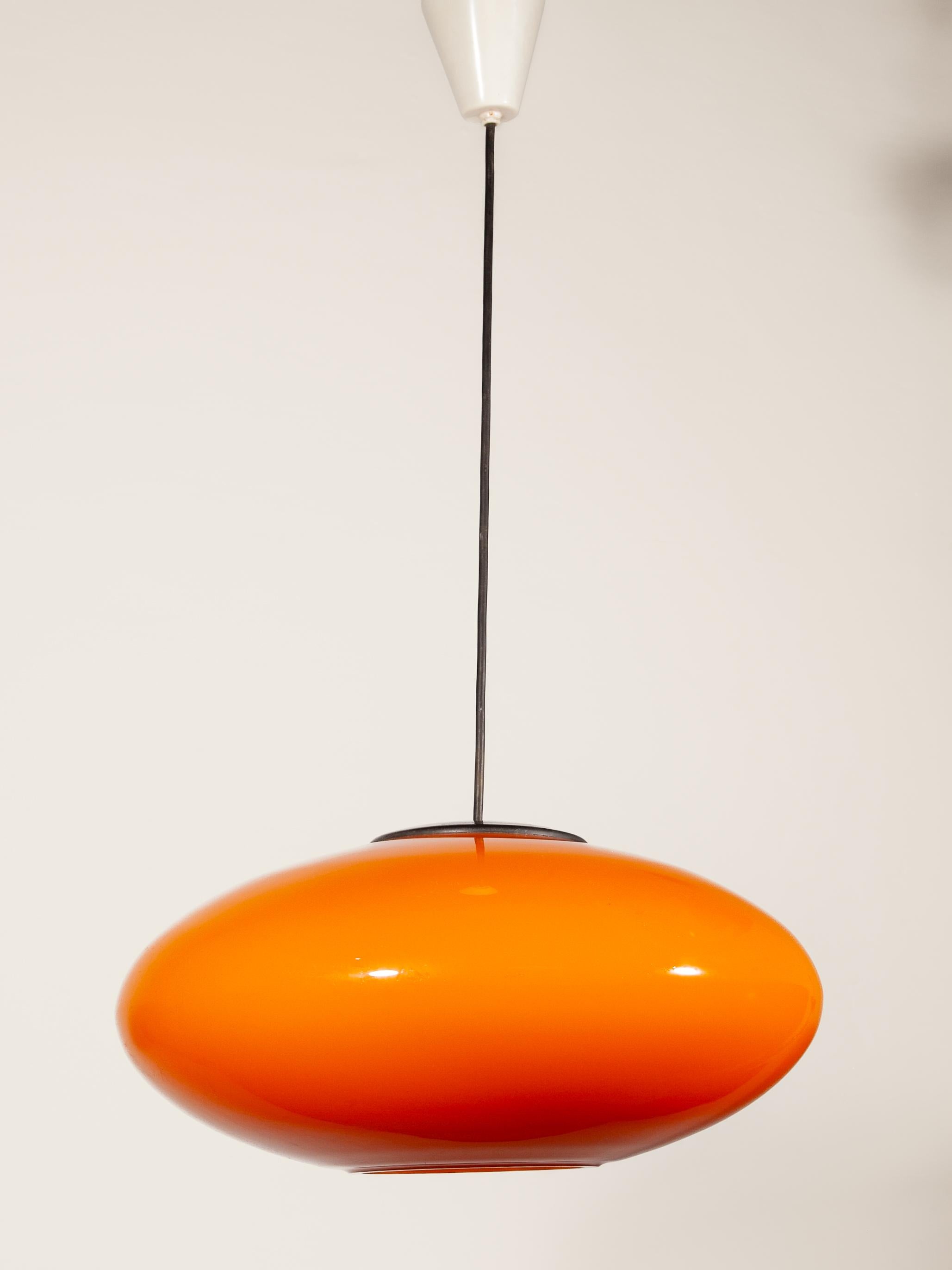 Vistosi Orange Pendant Lamp, 1960S en venta 1