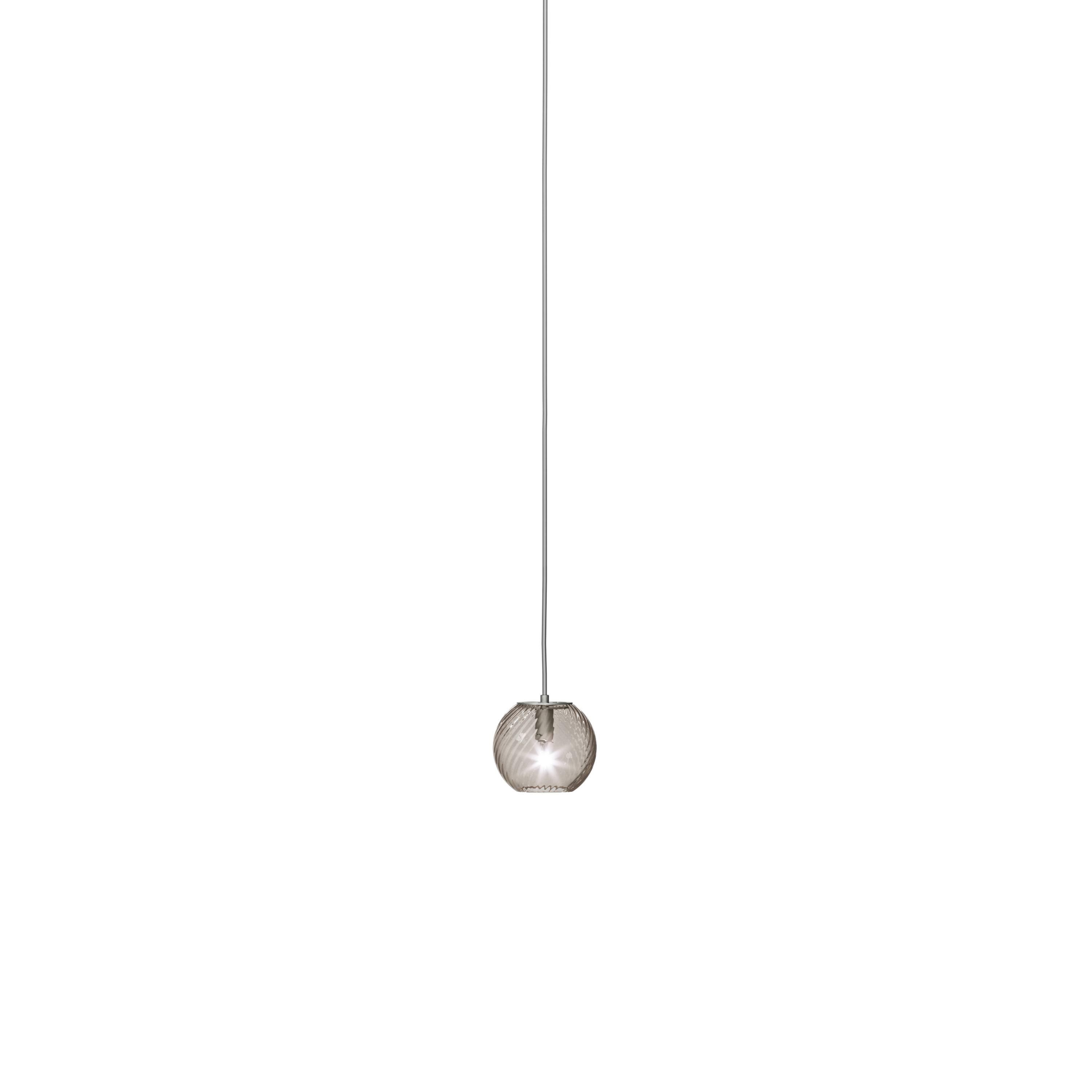 Moderne Lampe à suspension Vistosi en verre rayé fumé en vente