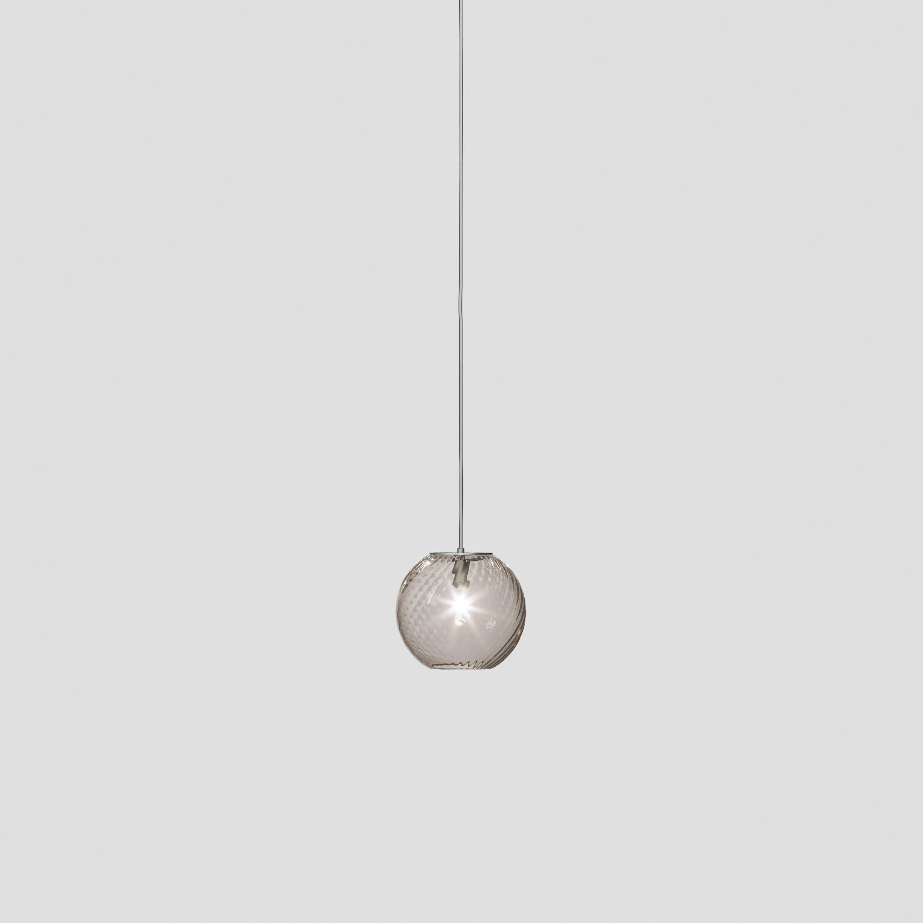 Modern Vistosi Pendant Light in Smoky Striped Glass For Sale