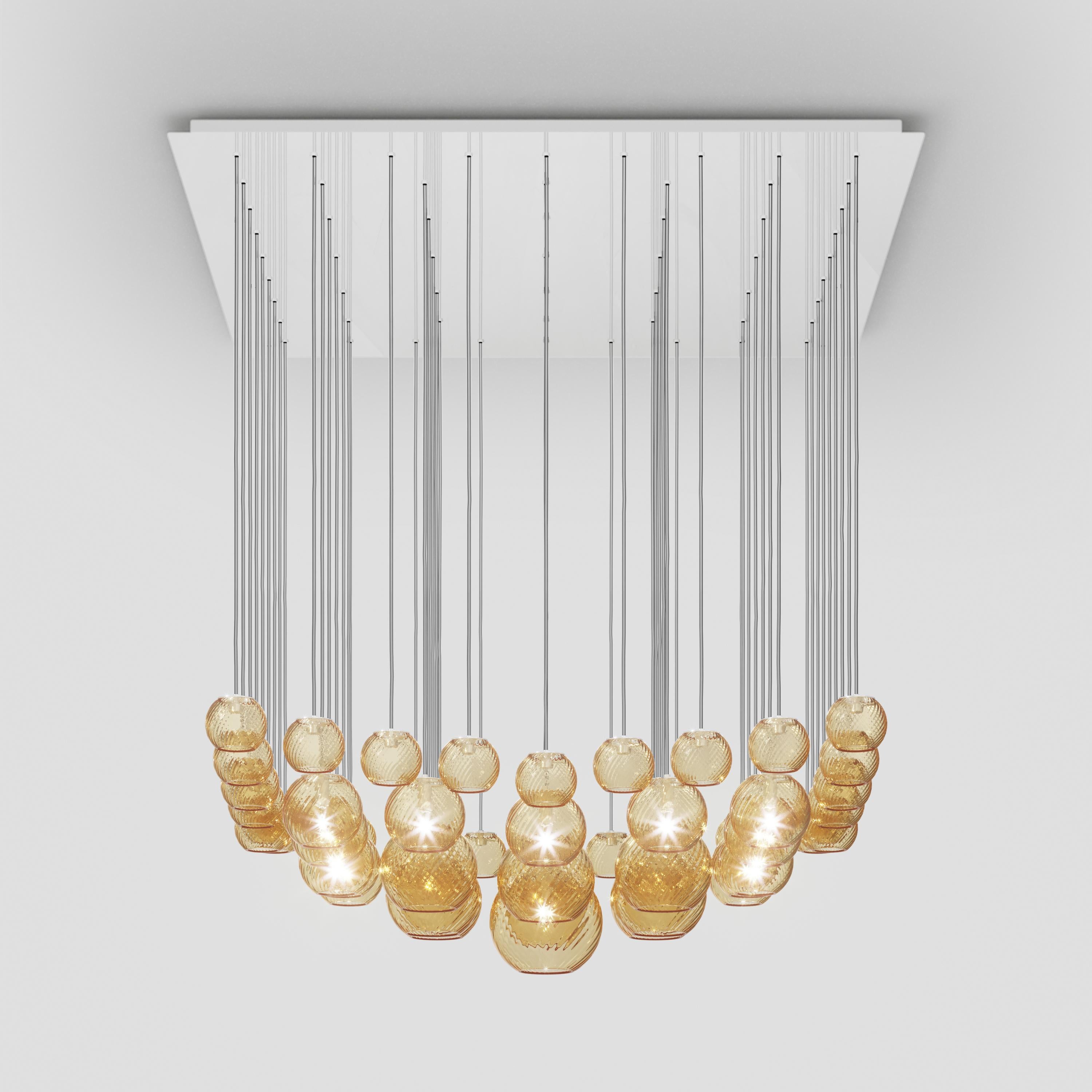 En vente : Yellow (Amber and Striped) Vistosi Oto SP SUR Suspension de Pio e Tito Toso 2