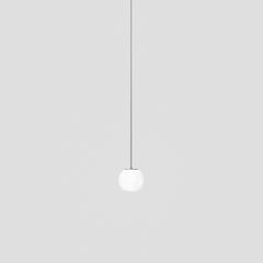 Vistosi Pendant Light in White Striped Glass