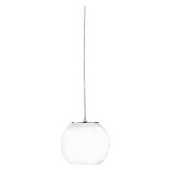 Lampe à suspension Vistosi en verre rayé blanc