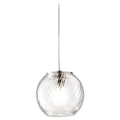 Vistosi Pendant Light in White Striped Glass