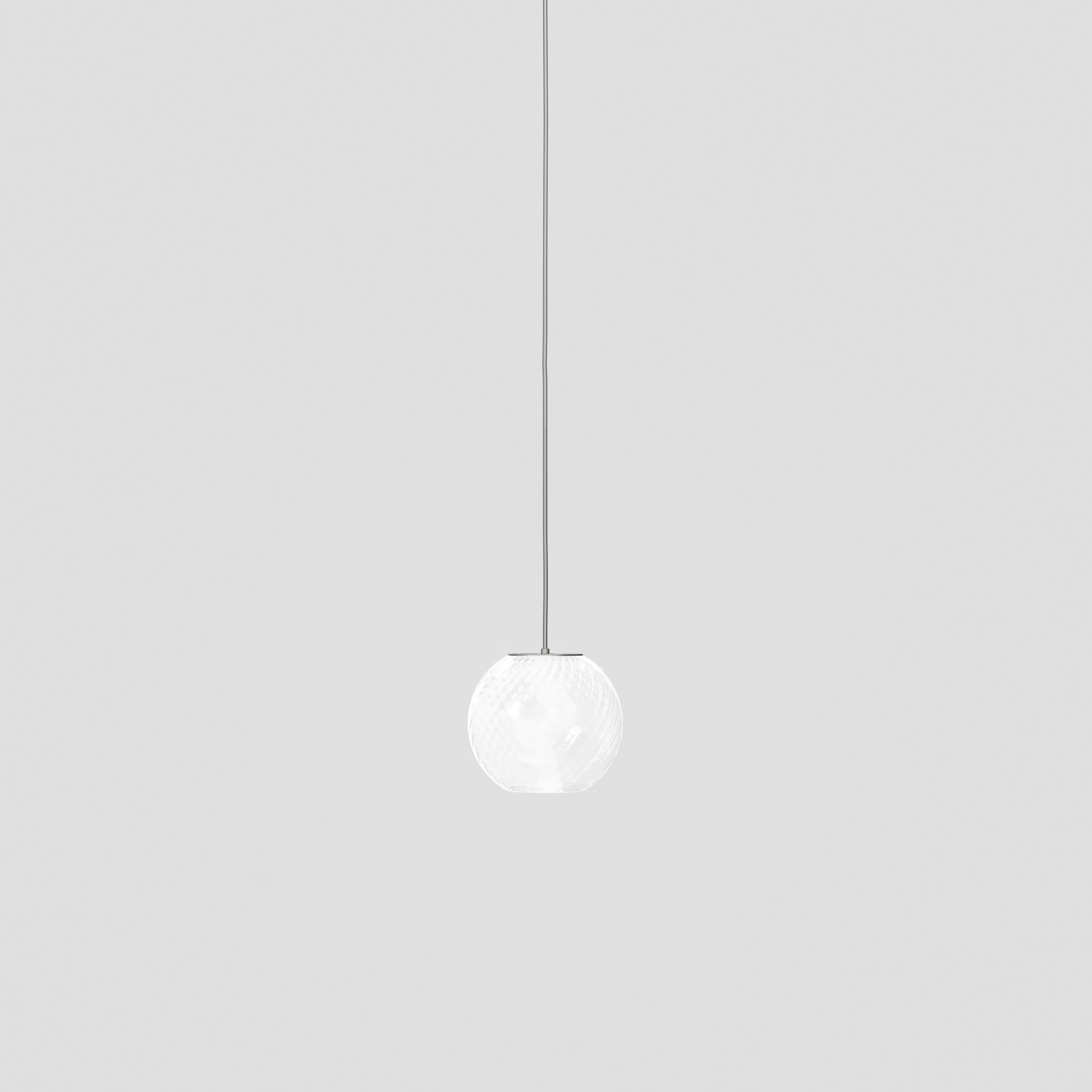 Modern Vistosi Pendant Light in White Striped Glass For Sale