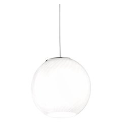 Lampe à suspension Vistosi en verre rayé blanc