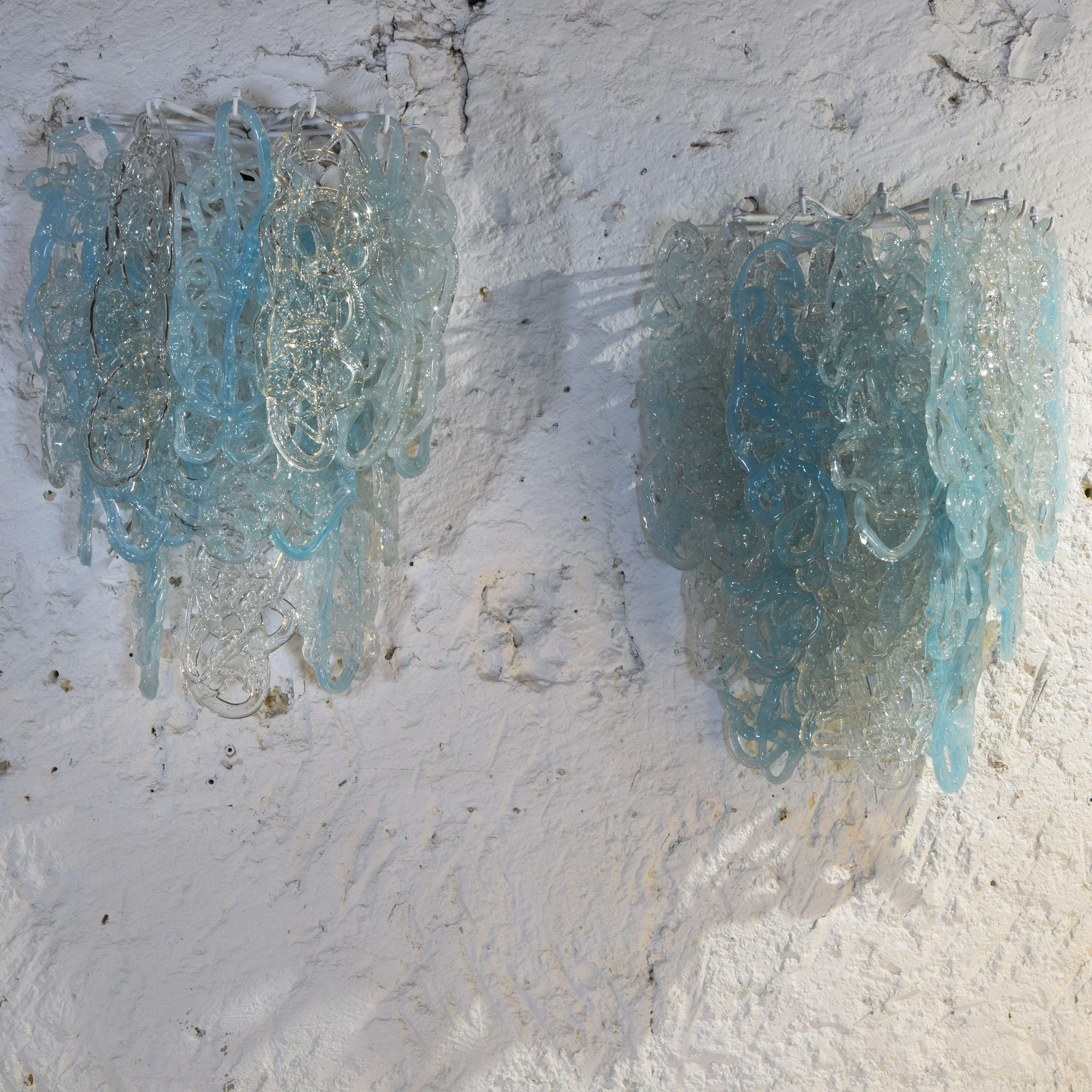 Mid-Century Modern Vistosi pair wall lamps sculpture 1960s. For Sale