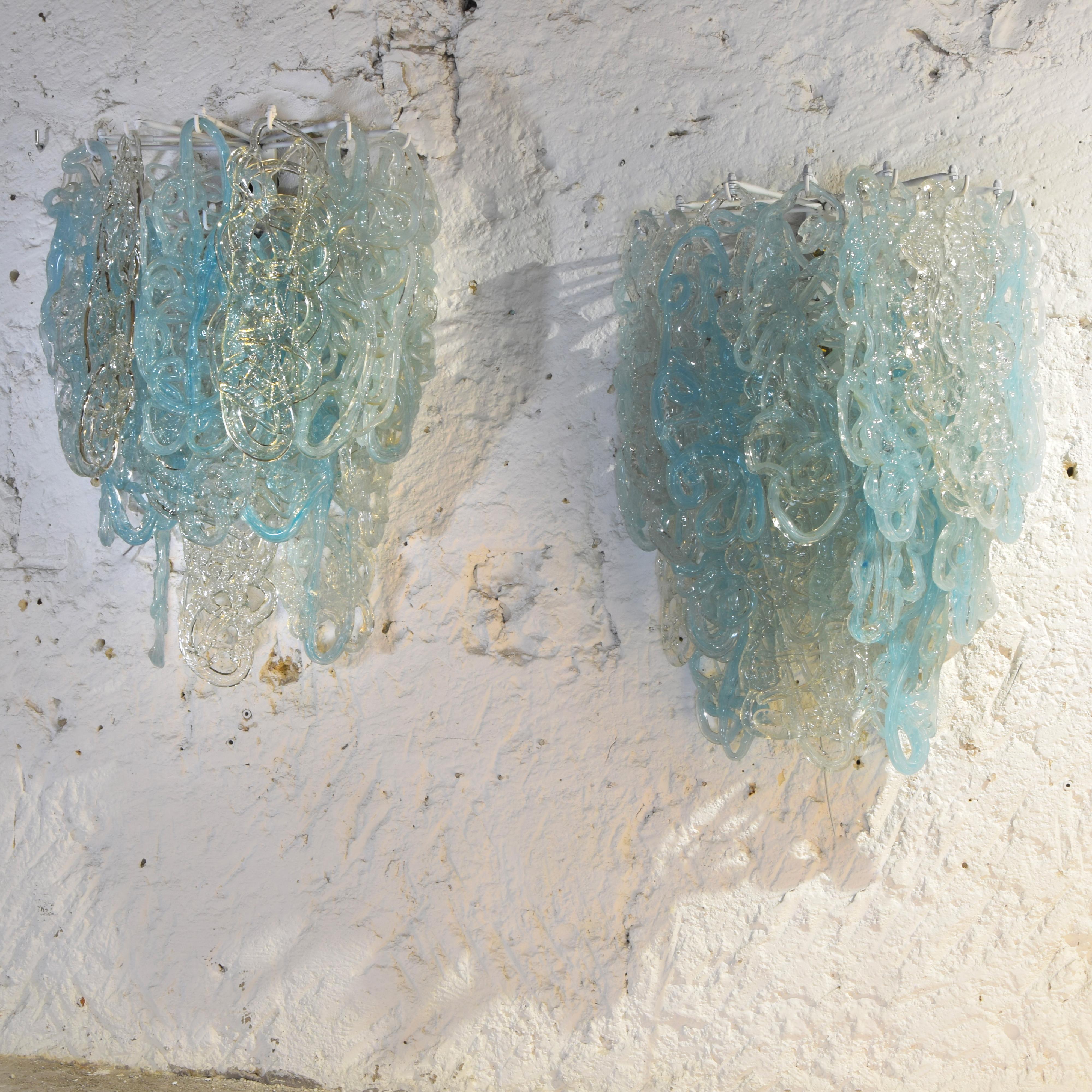Mid-20th Century Vistosi pair wall lamps sculpture 1960s. For Sale