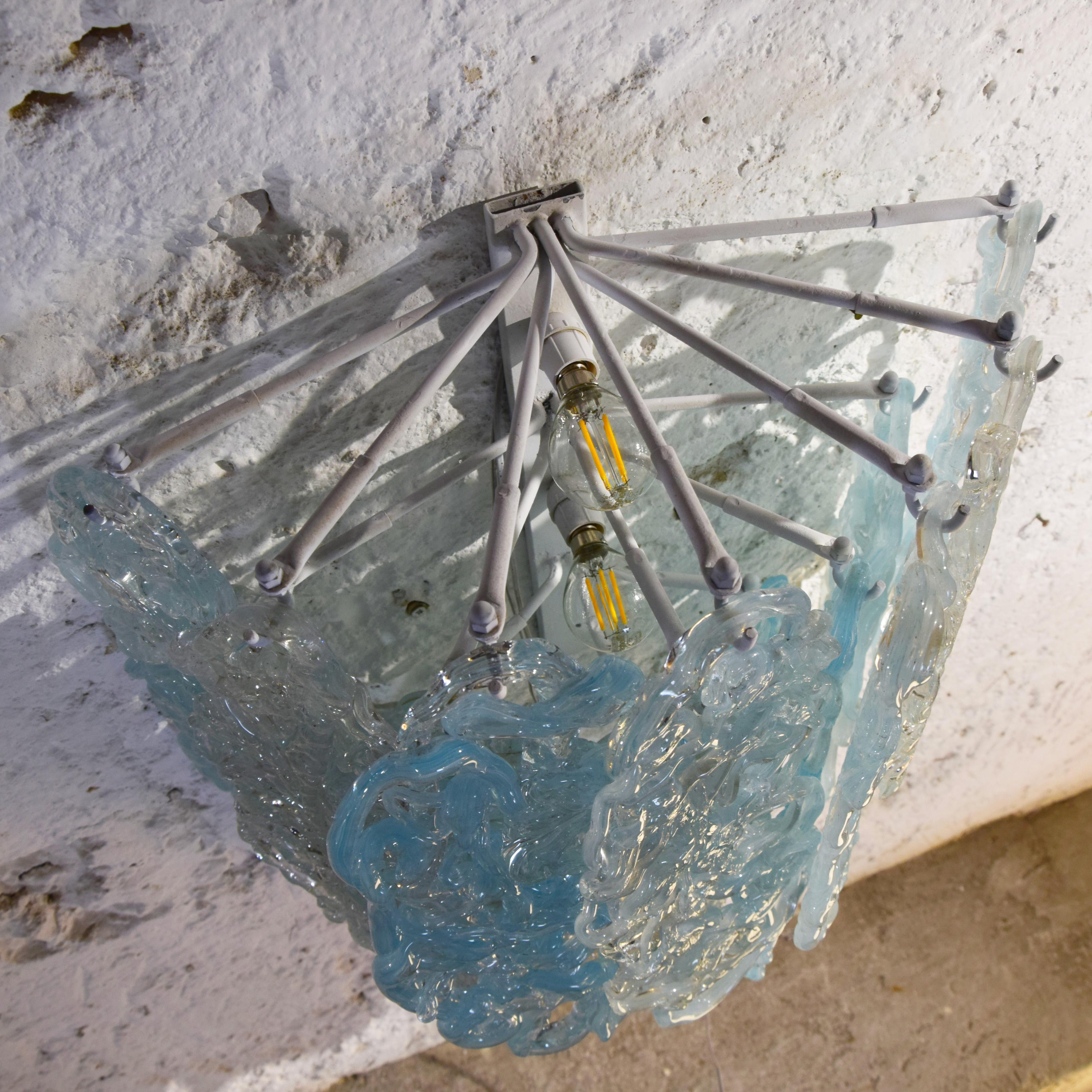 Vistosi pair wall lamps sculpture 1960s. For Sale 2