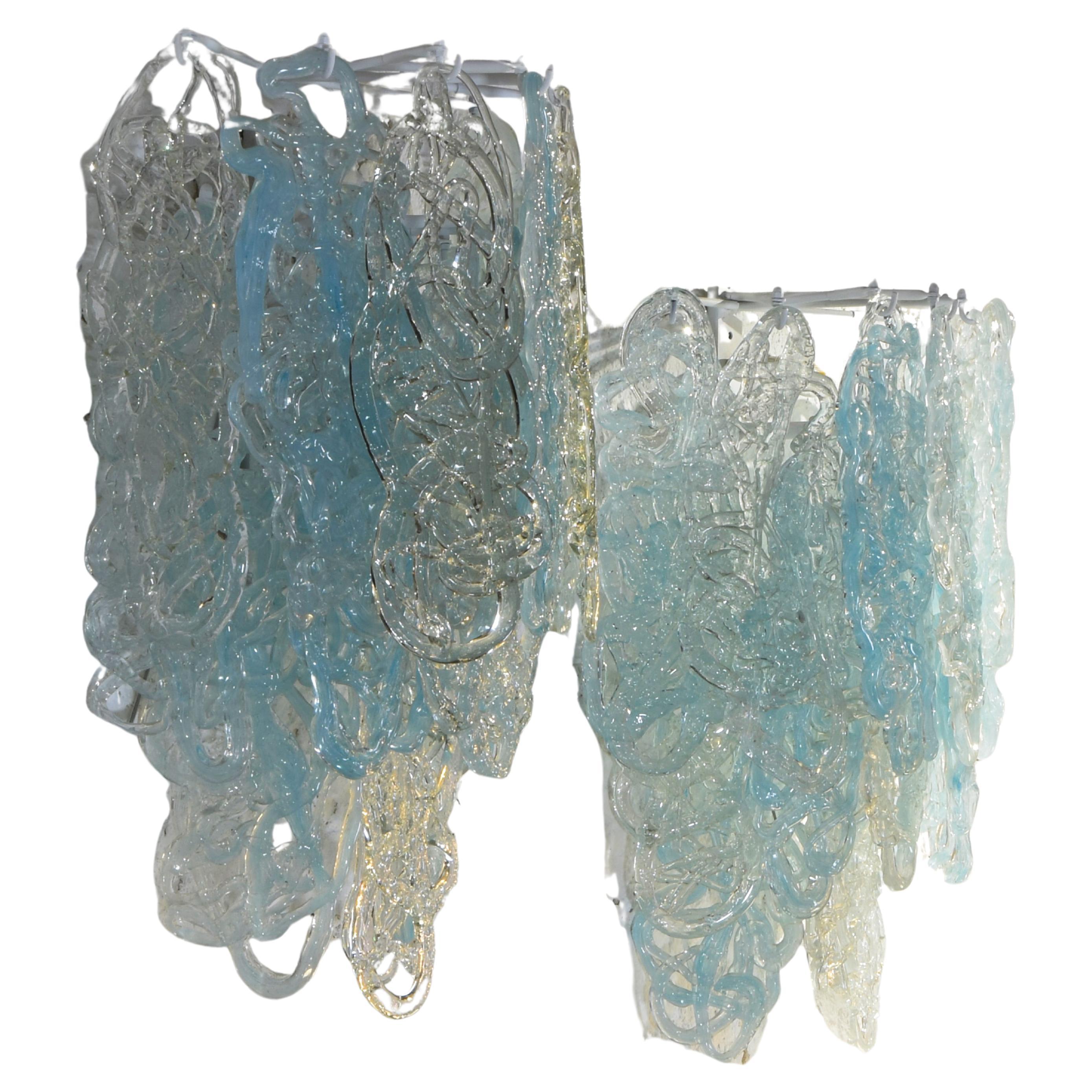 Vistosi pair wall lamps sculpture 1960s. For Sale