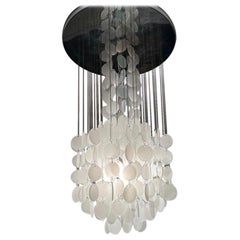 Vistosi Pendant cascade Lighting Glass Murano, Italy, 1970
