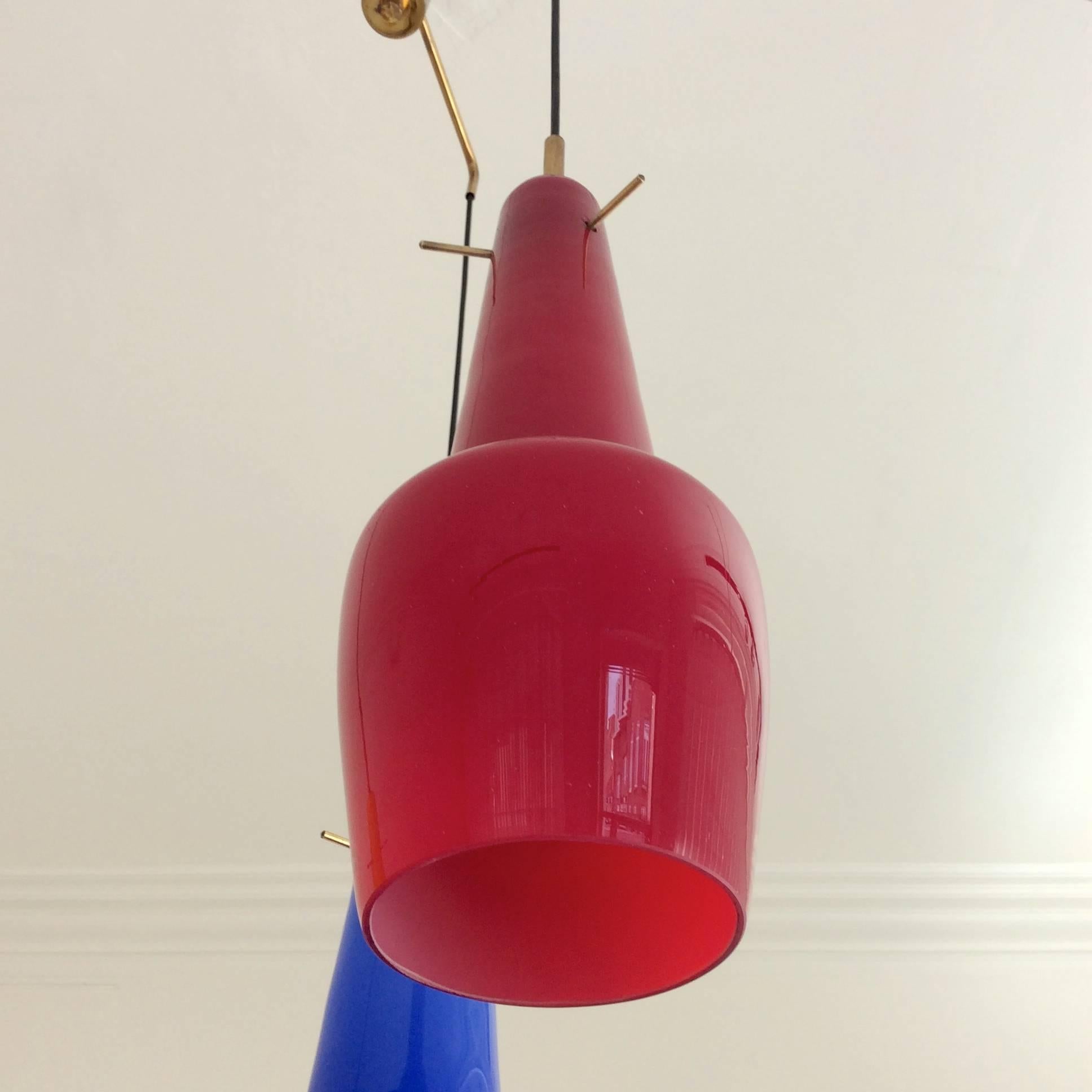 Mid-20th Century Vistosi Pendant Lamp, circa 1960, Italy