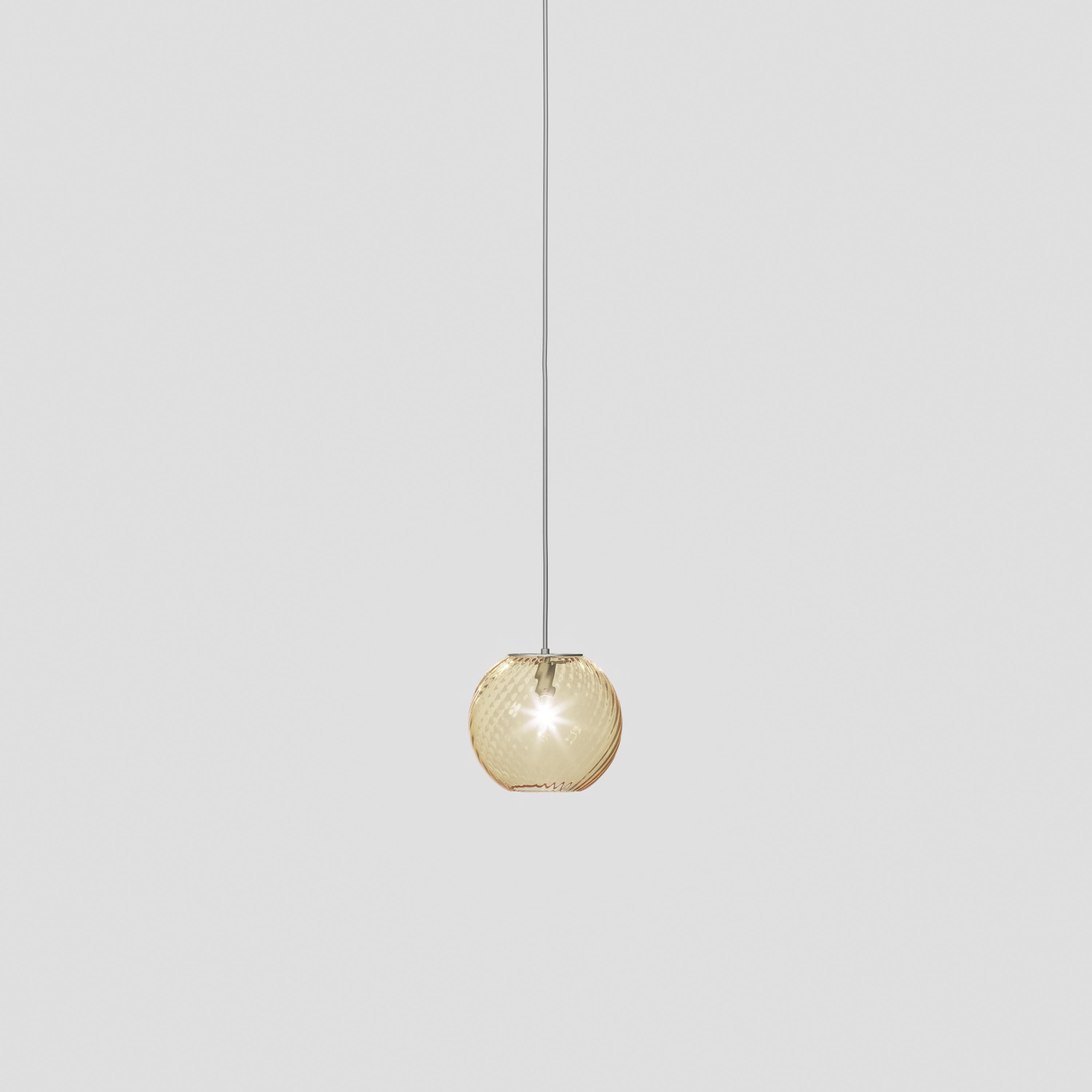 Modern Vistosi Pendant Light in Amber Striped Glass For Sale